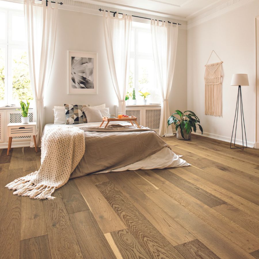 hardwood flooring in a bright Rochester bedroom